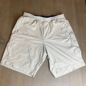Birddogs Shorts Mens Med  Khaki Nylon Comfort Stretch  Lined‎ Drawstring READ